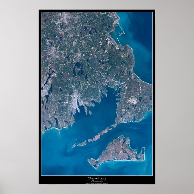 Buzzards Bay, Massachusetts satellit-karta Poster (Framsidan)