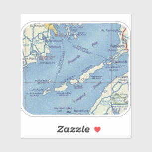 Buzzards Bay Vintage Karta Klistermärken