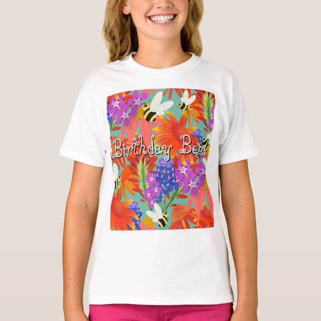BuzzBlandBlooms_Editable Kids T Shirt (Framsida)