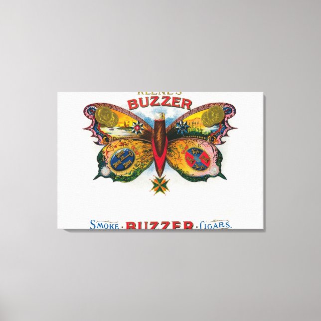 Buzzer Cigar Box-etikett Canvastryck (Framsida)