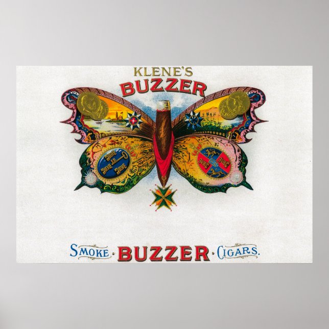 Buzzer Cigar Box-etikett Poster (Framsidan)