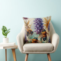Buzzing Beauty | Vattenfärgbin och blommor