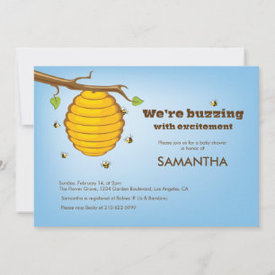Buzzing Bee Hive Baby Shower-inbjudningskort Inbjudningar