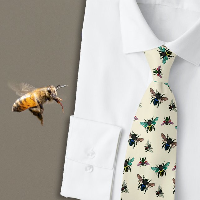 Buzzing Bees Mönster Ecru Slips (Skapare uppladdad)