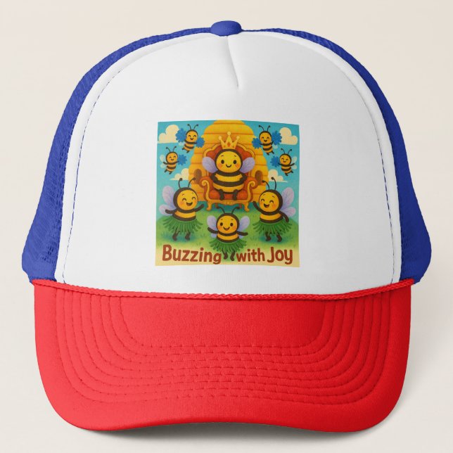 Buzzing with Joy - Cute Bee Kingdom Firande Keps (Framsida)
