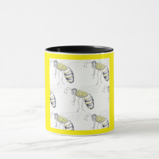 Buzzing with Style – Bee Illustration Ceramic Mug Mugg