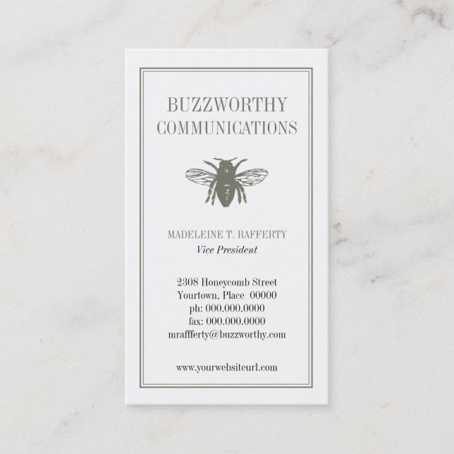 Buzzworthy visitkort (Framsida)