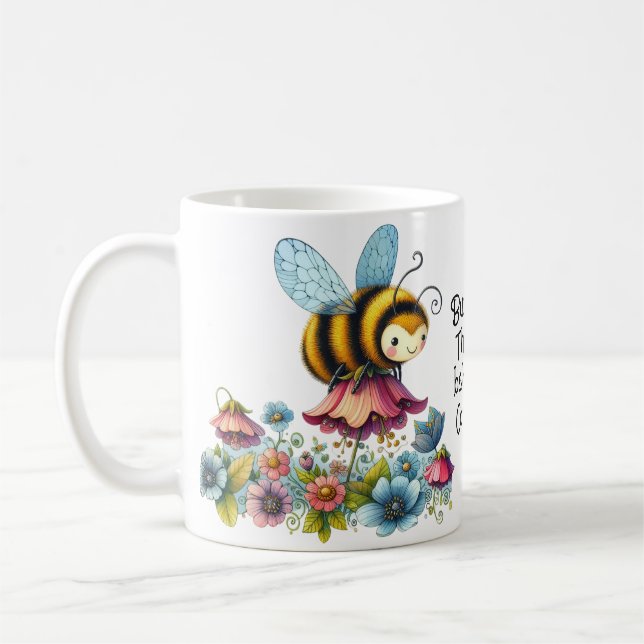 Buzzz Off, Bee and Flowers Kaffemugg (Vänster)