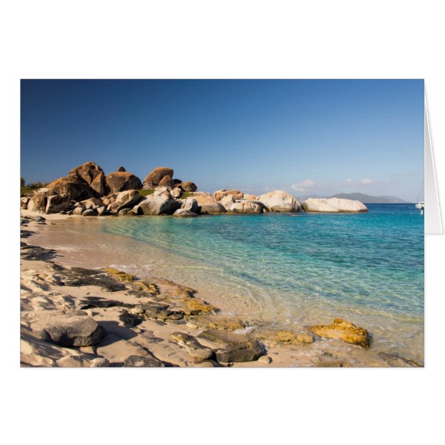 BVI, Virgin Gorda, The Baths nationalpark Hälsningskort (Framsidan Horizontal)