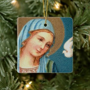 BVM & Heliga Spirit från Lippis Annunciation (Det. Julgransprydnad Keramik