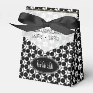 BW01 Geometriskt hexagonmönster Svart Vitt Party Presentaskar