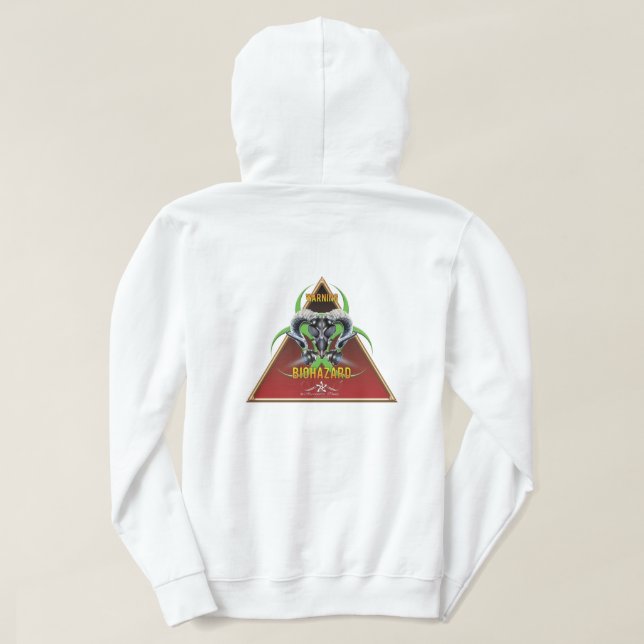BW! BIOHAZARD VARNING! SKULL HOODIE (Design baksida)