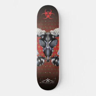 BW! BIOHAZARD VARNING! SKULL MINI SKATEBOARD BRÄDA 18,5 CM