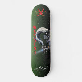 BW! BIOHAZARD VARNING! SKULL MINI SKATEBOARD BRÄDA 18,5 CM