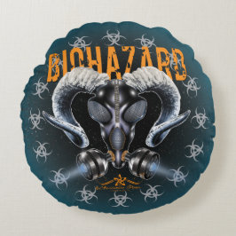 BW! BIOHAZARD VARNING! SKULL RUND KUDDE