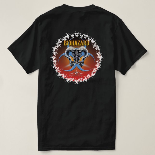 BW! BIOHAZARD VARNING! SKULL T SHIRT (Design baksida)
