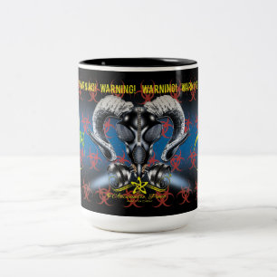 BW! BIOHAZARD VARNING! SKULL Två-Tonad MUGG