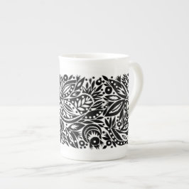 BW Bird Art Cutouts Bone China Mugg Benporslin Mugg