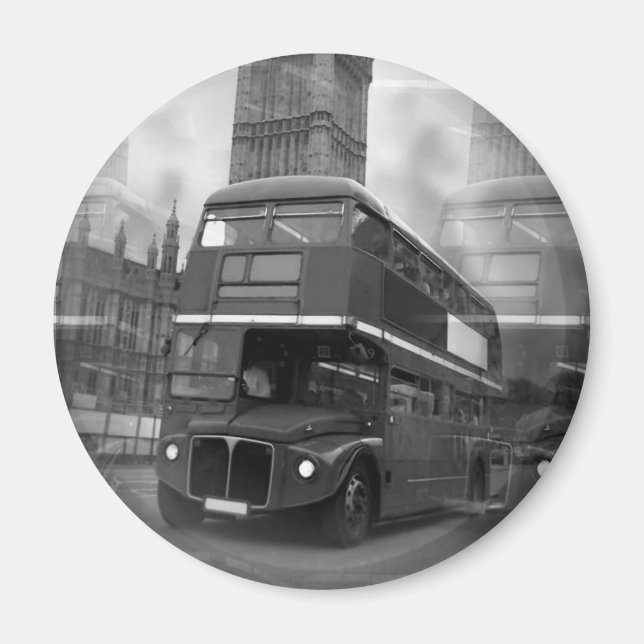 BW Black & White London Buss & Big Ben Magnet (Framsidan)