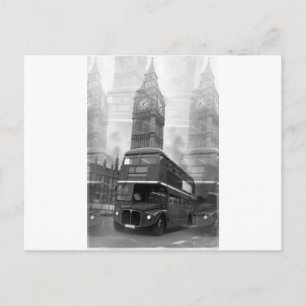BW Black & White London Buss & Big Ben Vykort