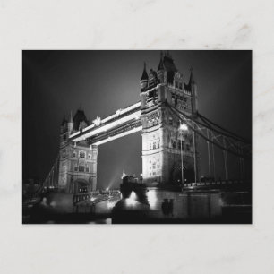 BW Black & White London Torn Bridge Vykort