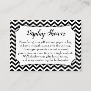 BW Chevron No Wrap Display Bröllopsdusch Presentko Tilläggskort