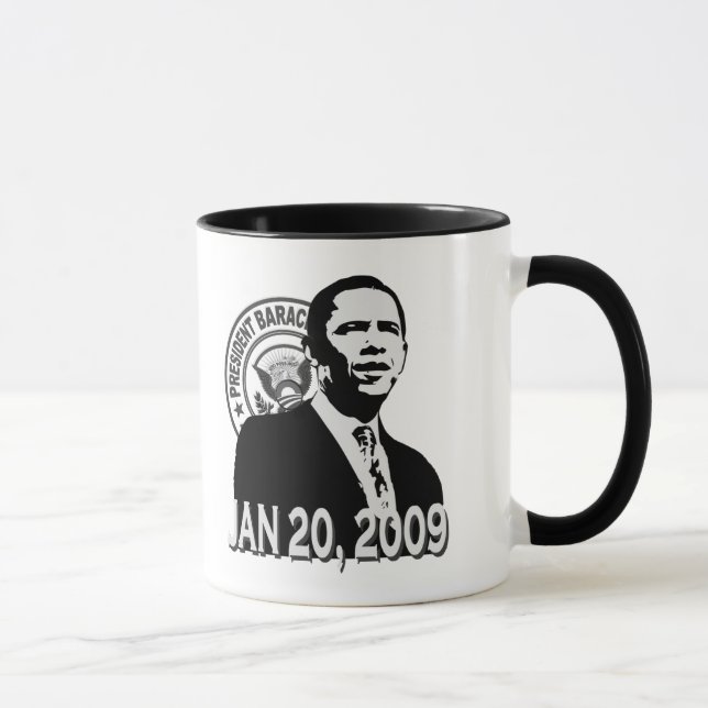 BW för presidentObama invigning Mugg (Höger)