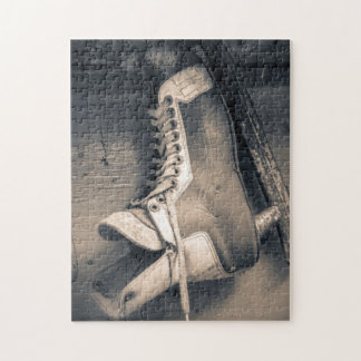 BW för vintagehockeyskridsko Pussel