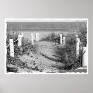 BW Fort Pierce, Florida-strandpromenaddune avropad Poster