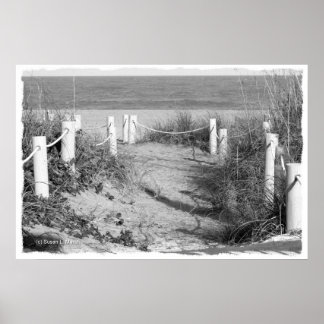 BW Fort Pierce, Florida-strandpromenaddune avropad Poster