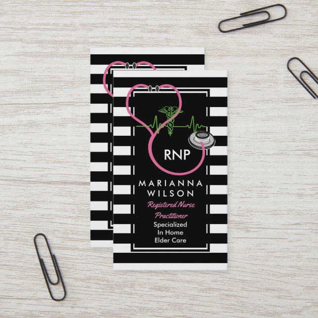 BW görar randig den moderna sjuksköterskan som Visitkort (Fram/Back In Situ)