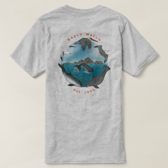 BW grundläggande T --GFNMS-logotyp på baksida T Shirt (Design baksida)