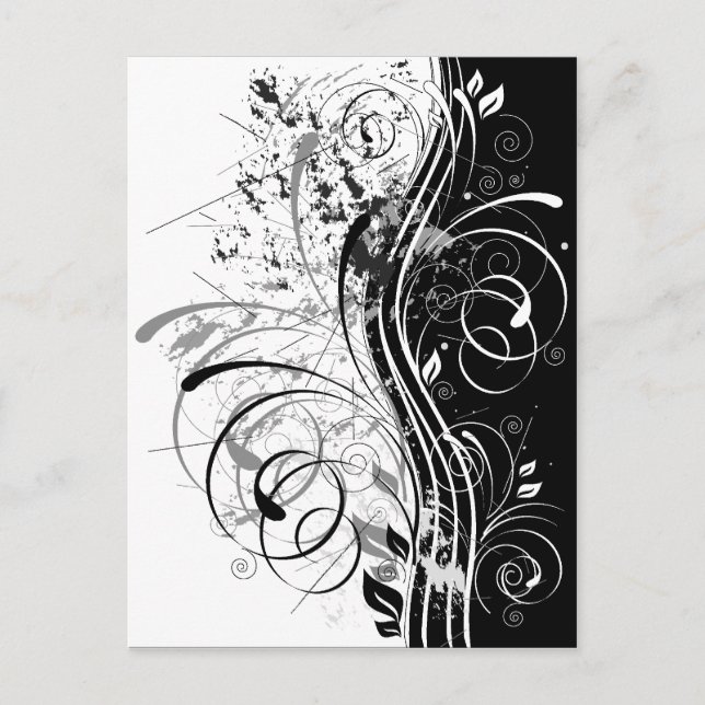 BW grunge Vykort (Framsida)