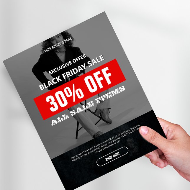 BW Photo Black Fredag Sale Product Promo Reklamblad (Photo Black Friday Sale Product Promo Flyer)