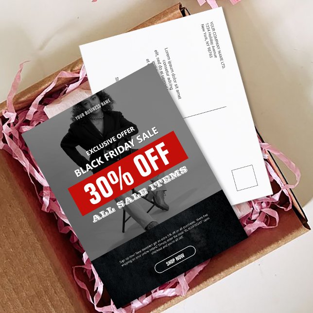 BW Photo Black Fredag Sale Product Promo Vykort (BW Photo Black Friday Sale Product Promo Postcard)