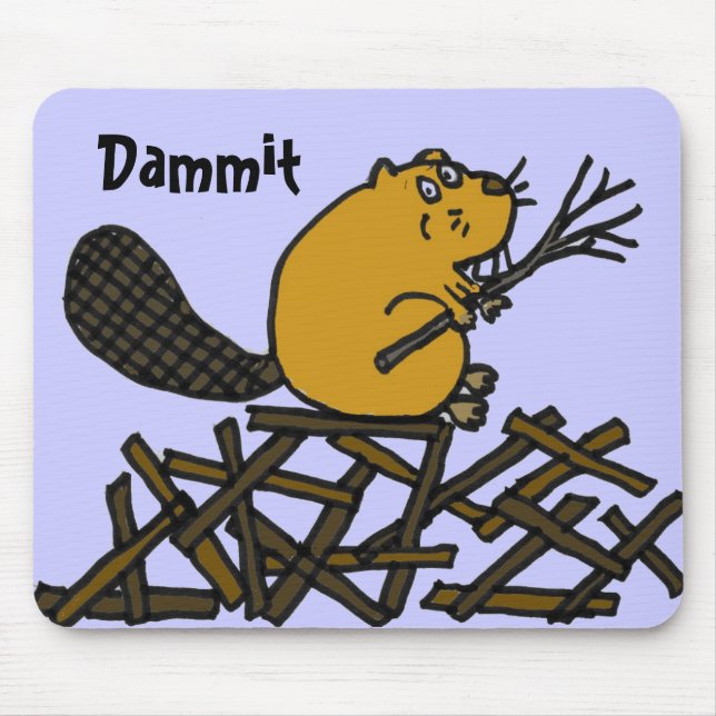 BW rolig bäver Mousepad Musmatta (Framsidan)