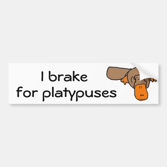 BW som jag bromsar för platypuses Bildekal (Framsidan)