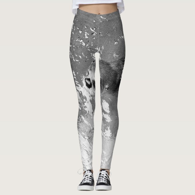 BW Swimming Otter Leggings (Framsida)