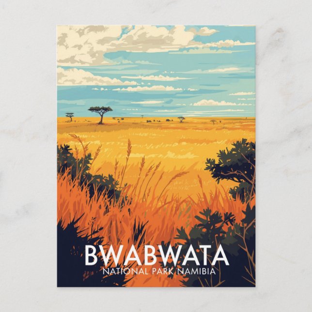 Bwabwata nationalpark Namibia Savann Vykort (Framsida)