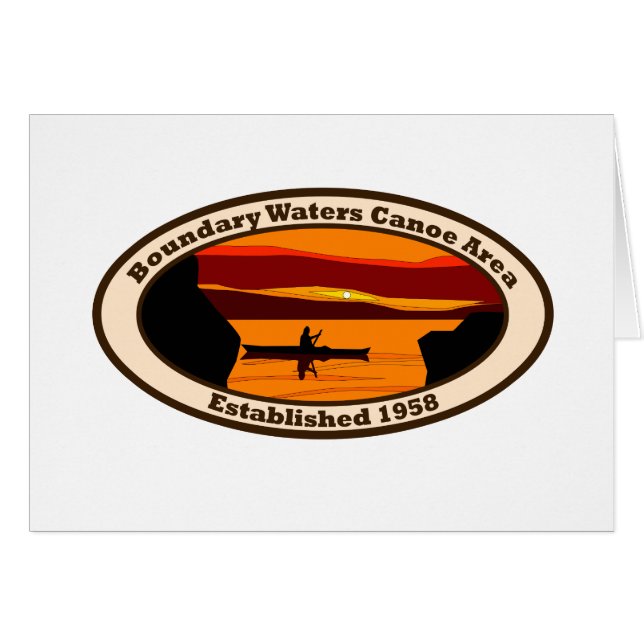 BWCA Emblem med Canoe Hälsningskort (Framsidan Horizontal)