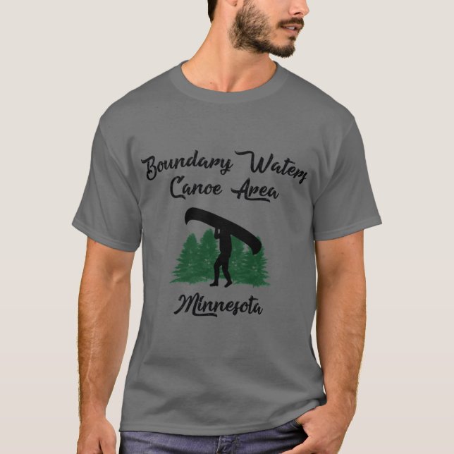 BWCA:s gräns Vatten Canoe Area Minnesota Design T Shirt (Framsida)