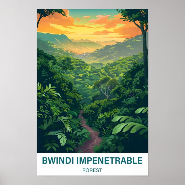 Bwindi Impenetable Forest Uganda Travel Poster (Framsidan)