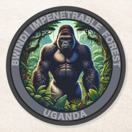 Bwindi Impenetable Forest Uganda Underlägg Papper Rund
