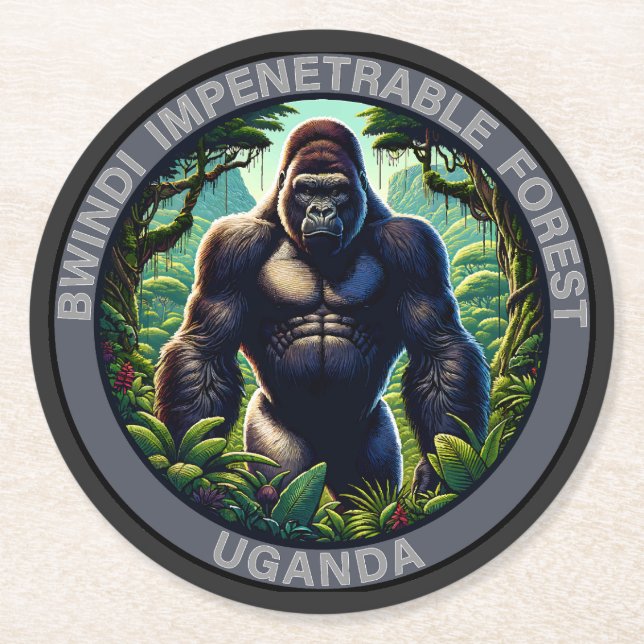 Bwindi Impenetable Forest Uganda Underlägg Papper Rund (Framsidan)