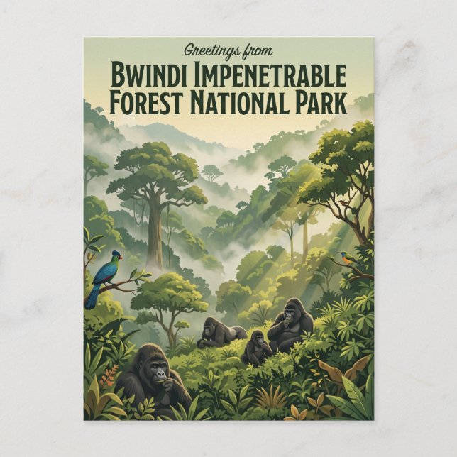 Bwindi ogenomträngliga nationalpark Uganda Vykort (Framsida)