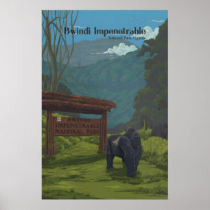 Bwindis ogenomträngliga skogs nationalpark Uganda Poster
