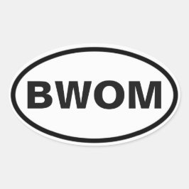 BWOM internationell-tecken Ovalt Klistermärke