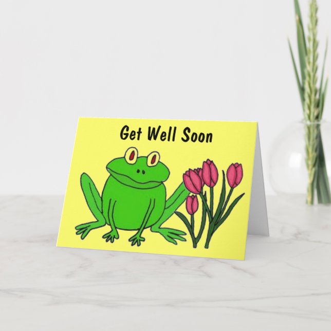 BX- Funny Frog Get well Card Kort (Framsida)