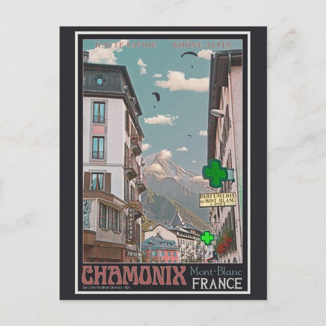 By av Chamonix (svarten) Vykort (Framsida)