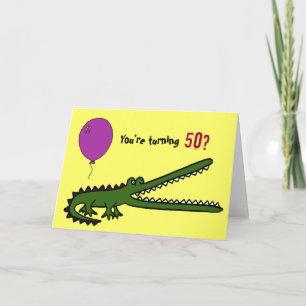 BY- Funny Croc 50th Birthday Card Kort